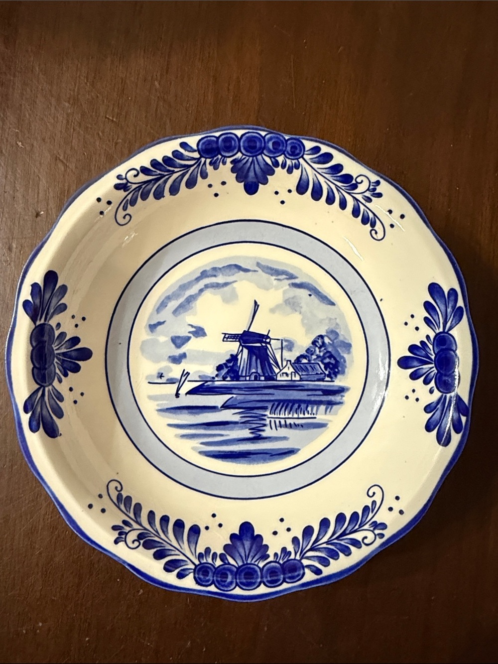 Vintage Blue and White Delft Blue Hand painted Decorative Bowl Trinket Holder